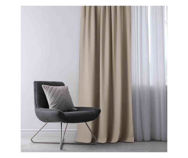 Klasszikus stílusú függöny 5 cm-es redővel, Carmena, 185 g/nm, Homede, 450x300 cm, Bézs