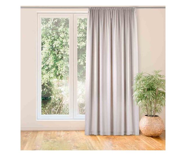 Klasszikus stílusú függöny, 10 cm-es méhsejtes redővel, Carmena, 185 g/nm, Homede, 450x225 cm, szürke