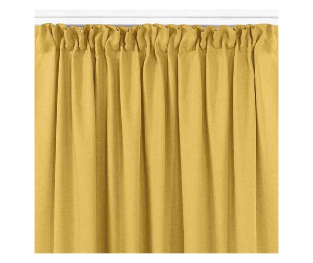 Klasszikus stílusú függöny méhsejt típusú 10 cm-es redővel, Carmena, 185 g/nm, Homede, 220x300 cm, Sárga