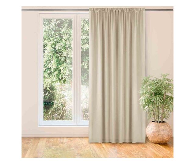 Klasszikus stílusú függöny 10 cm-es lépesméhsejtes redővel, Carmena, 185 g/nm, Homede, 300x175 cm, krém