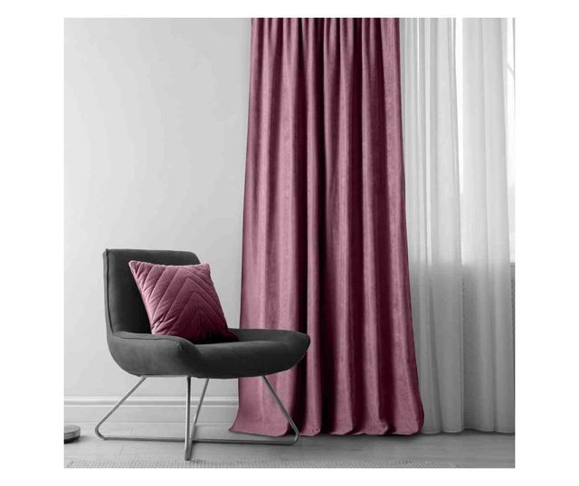 Klasszikus stílusú függöny 10 cm-es karnisfülekkel, Milana, 210 g/mp, Homede, 140x300 cm, Rózsaszín Milana 140x300 cm
