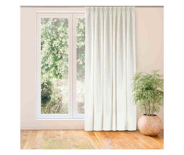 Klasszikus redős függöny 7,5 cm-es redővel, Milana, 210 g/mp, Homede, 140x245 cm, Krém Milana 140x245 cm