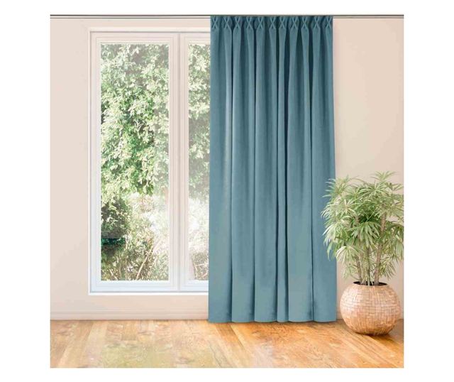 Klasszikus stílusú redőny 9,5 cm-es redővel, Milana, 210 g/nm, Homede, 220x225 cm, kék