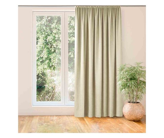 Klasszikus stílusú függöny méhsejt típusú 10 cm-es redővel, Milana, 210 g/nm, Homede, 420x270 cm, Bézs