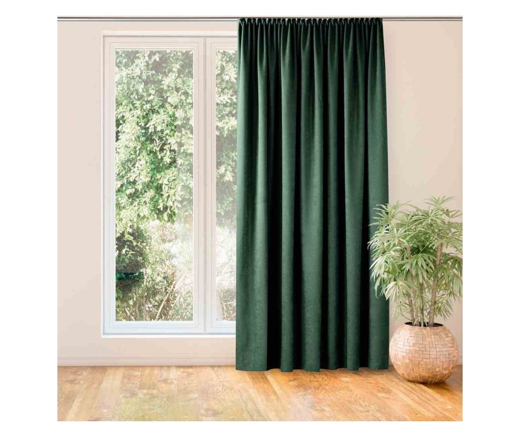 Draperie stil clasic cu rejansa tip fagure 7.5 cm, Milana, 210 g/mp, Homede, 140x175 cm, Verde Milana 140x175  cm - 2