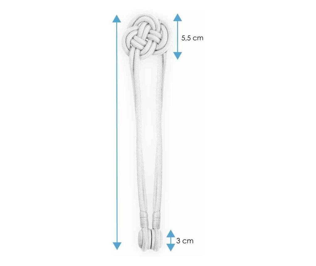 2 darabos Glamour stílusú mágneses függönyelkötő szett, Edmonton, Amelia Home, 60 cm, fehér - 6