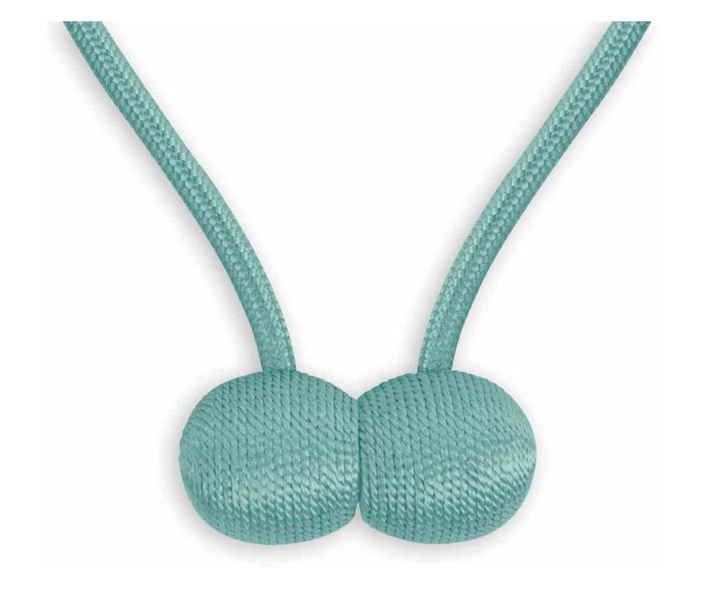 2 darabos Glamour mágneses függönyelkötő szett, Montreal, Amelia Home, 65 cm, Türkiz - 4