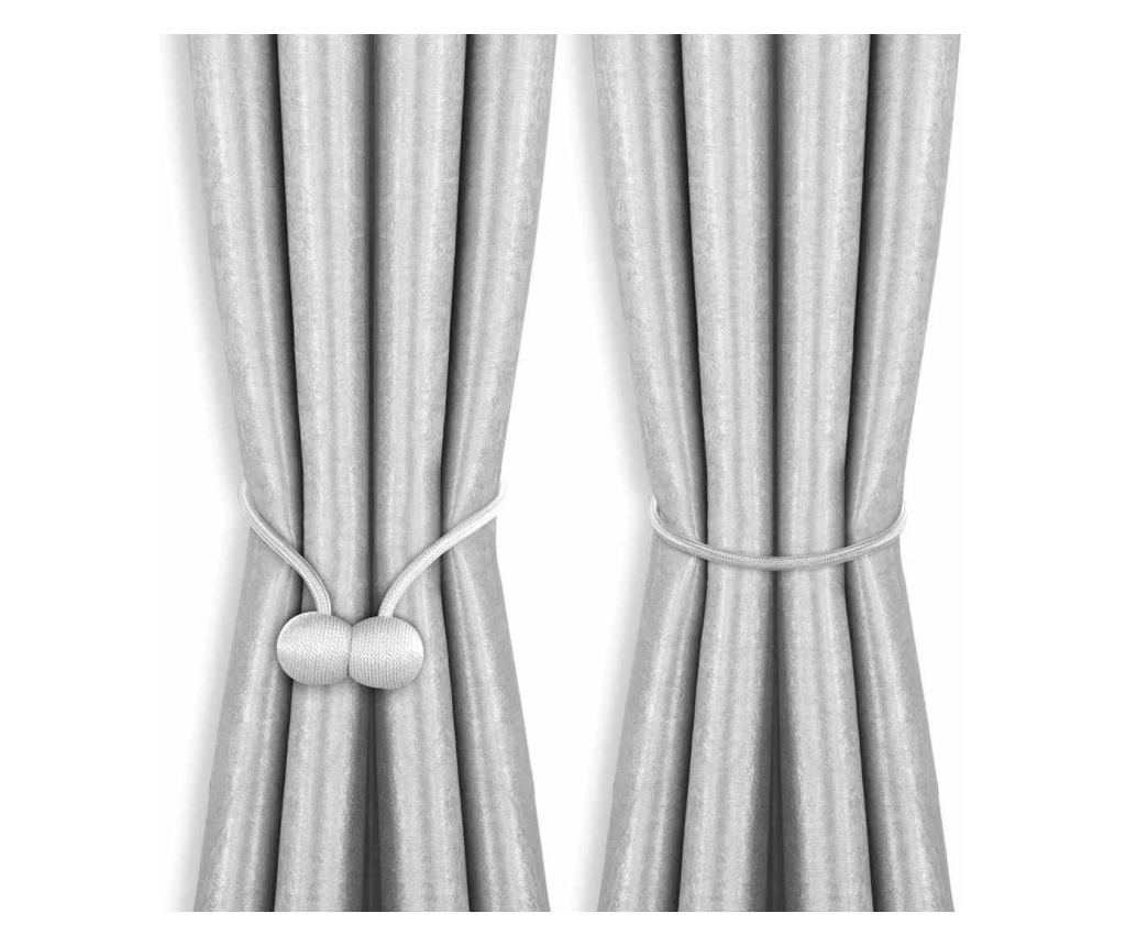 2 darabos Glamour mágneses függönyelkötő szett, Toronto, Amelia Home, 48 cm, szürke - 7