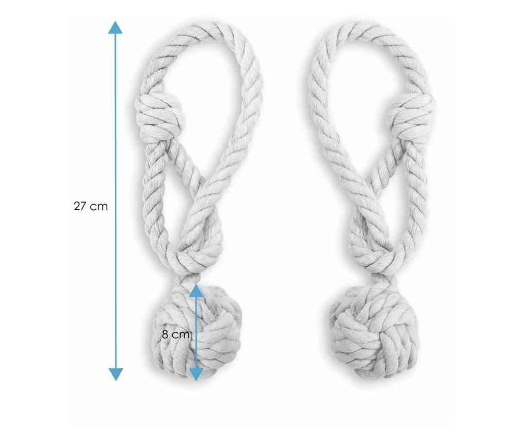 2 darabos pamut klasszikus függönyelkötő szett, Dauphin, Amelia Home, 54 cm, Sötétbarna - 6