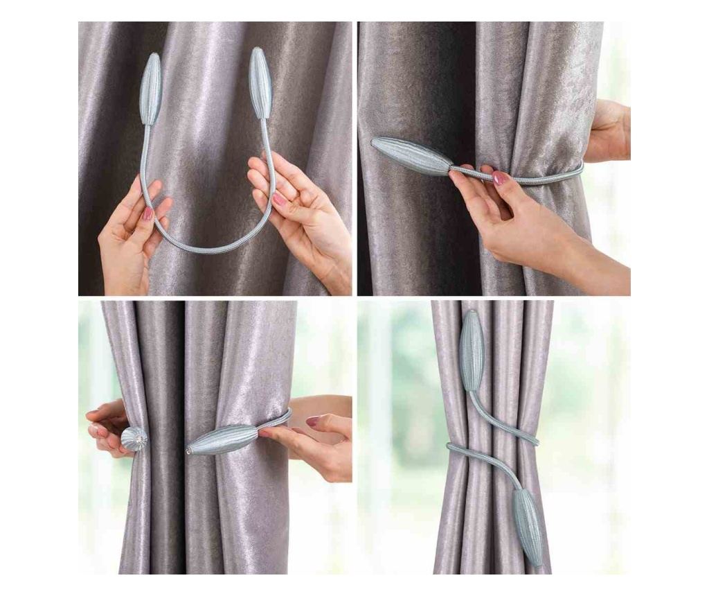 2 darabos Glamour függönyelkötő szett, Brampton, Amelia Home, 53 cm, púderrózsaszín - 5