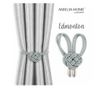 2 darabos Glamour mágneses függönyelkötő szett, Edmonton, Amelia Home, 60 cm, szürke thumbnail 1