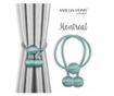 2 darabos Glamour mágneses függönyelkötő szett, Montreal, Amelia Home, 65 cm, Türkiz thumbnail 1