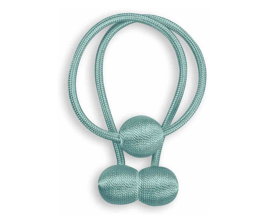 2 darabos Glamour mágneses függönyelkötő szett, Montreal, Amelia Home, 65 cm, Türkiz - 3
