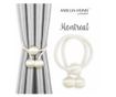 2 darabos Glamour mágneses függönyelkötő szett, Montreal, Amelia Home, 65 cm, krém thumbnail 1