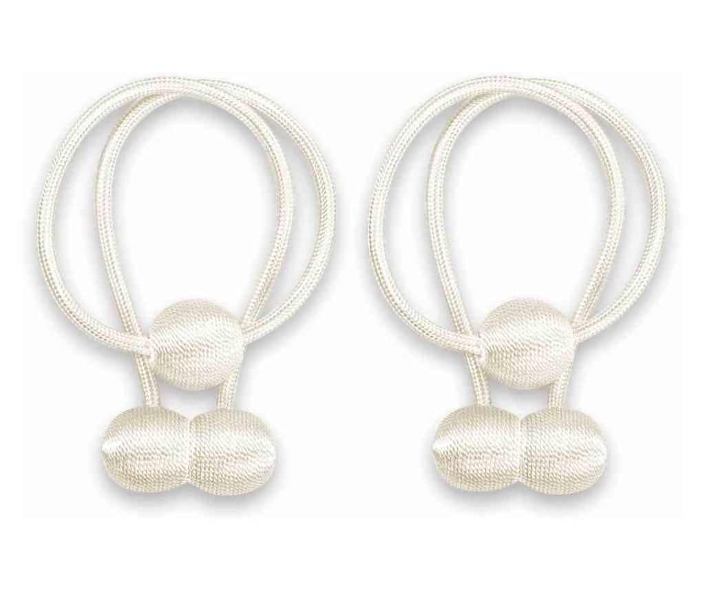 2 darabos Glamour mágneses függönyelkötő szett, Montreal, Amelia Home, 65 cm, krém - 2