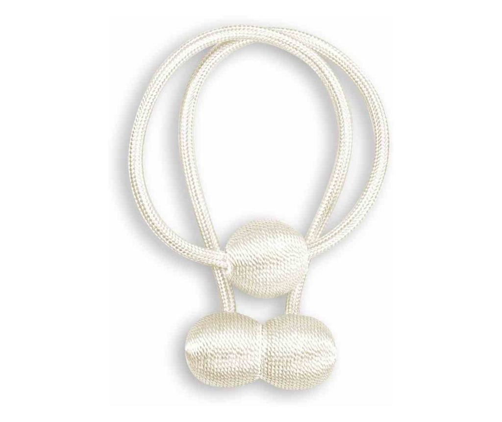 2 darabos Glamour mágneses függönyelkötő szett, Montreal, Amelia Home, 65 cm, krém - 3