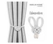 2 darabos Glamour stílusú mágneses függönyelkötő szett, Edmonton, Amelia Home, 60 cm, fehér thumbnail 1