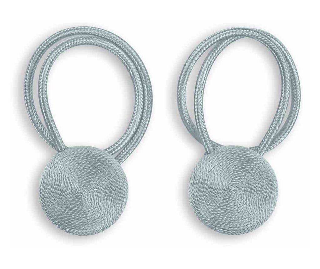 2 darabos Glamour mágneses függönyelkötő szett, Calgary, Amelia Home, 49 cm, szürke - 2