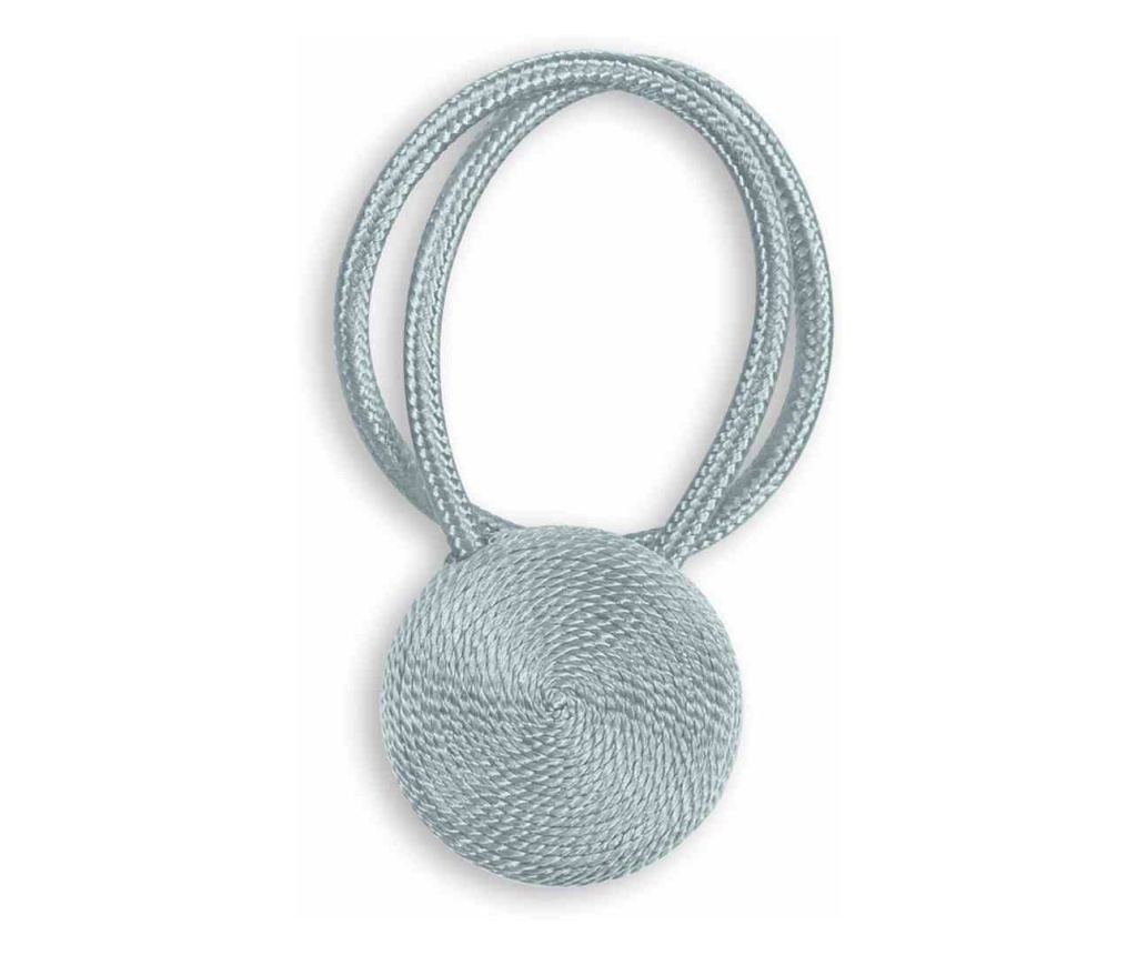 2 darabos Glamour mágneses függönyelkötő szett, Calgary, Amelia Home, 49 cm, szürke - 3