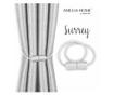 2 darabos Glamour mágneses függönyelkötő szett, Surrey, Amelia Home, 47 cm, fehér thumbnail 1