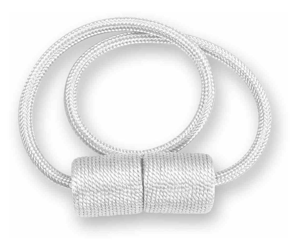 2 darabos Glamour mágneses függönyelkötő szett, Surrey, Amelia Home, 47 cm, fehér - 3