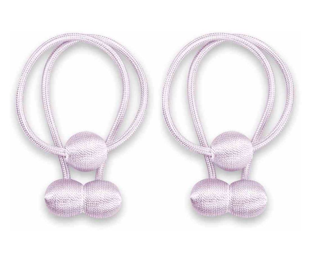 2 darabos Glamour mágneses függönyelkötő szett, Montreal, Amelia Home, 65 cm, Lila - 2