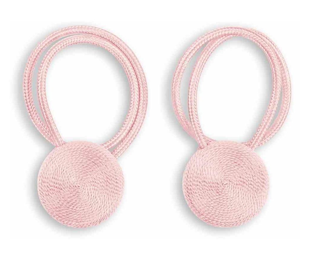 2 darabos Glamour mágneses függönyelkötő szett, Calgary, Amelia Home, 49 cm, púder rózsaszín - 2