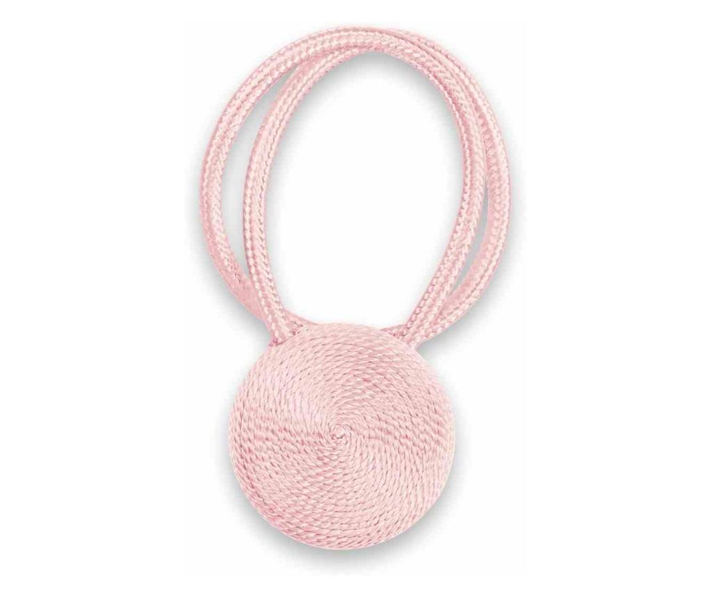 2 darabos Glamour mágneses függönyelkötő szett, Calgary, Amelia Home, 49 cm, púder rózsaszín - 3