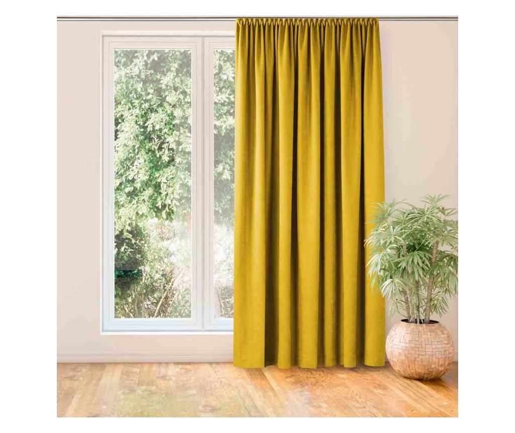 Draperie stil clasic cu rejansa tip fagure 10 cm, Milana, 210 g/mp, Homede, 560x300 cm, Galben Milana 560x300 cm - 2