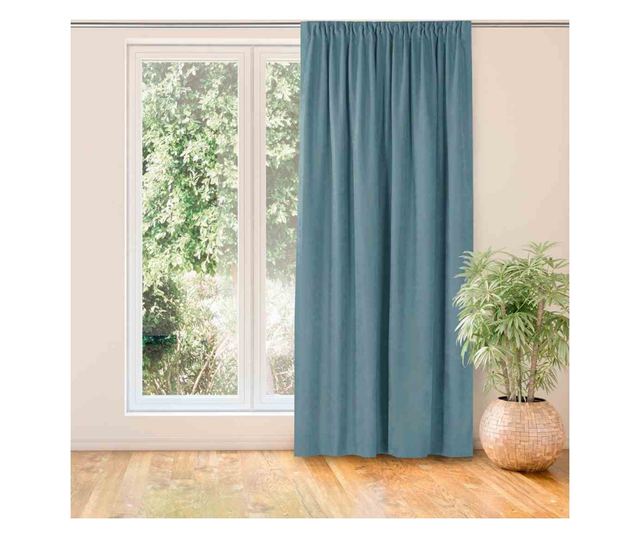 Klasszikus stílusú méhsejt redős függöny, Milana, 210 g/m2, Homede, 280x245 cm, Milana kék 280x245 cm