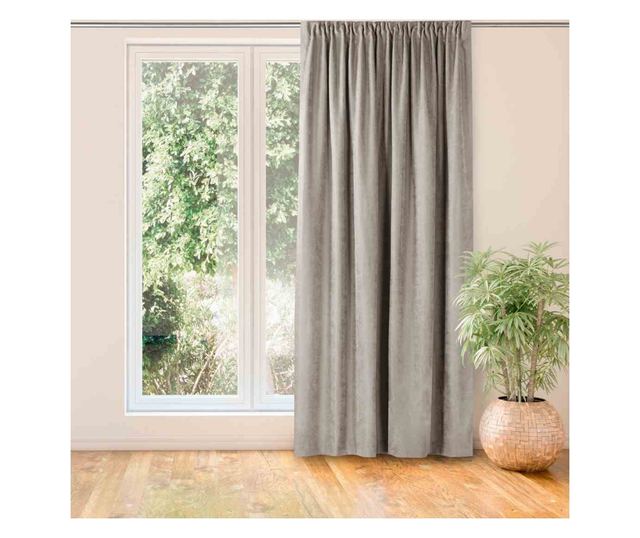Klasszikus stílusú függöny, 7,5 cm-es méhsejt redővel, Milana, 210 g/nm, Homede, 220x225 cm, Cappuccino