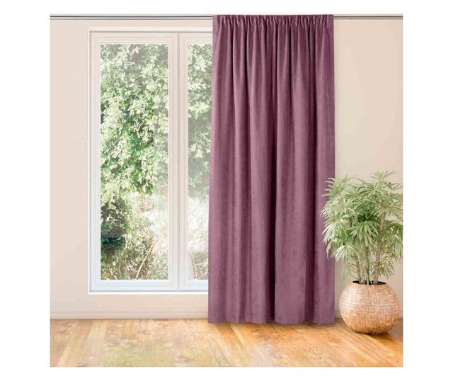 Klasszikus stílusú függöny, 10 cm-es méhsejtráccsal, Milana, 210 g/nm, Homede, 220x175 cm, Rózsaszín Milana 220x175 cm