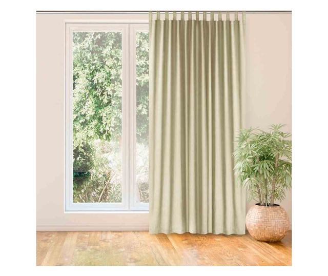 Klasszikus stílusú függöny 10 cm-es karnis fülekkel, Milana, 210 g/nm, Homede, 140x245 cm, Bézs Milana 140x245 cm