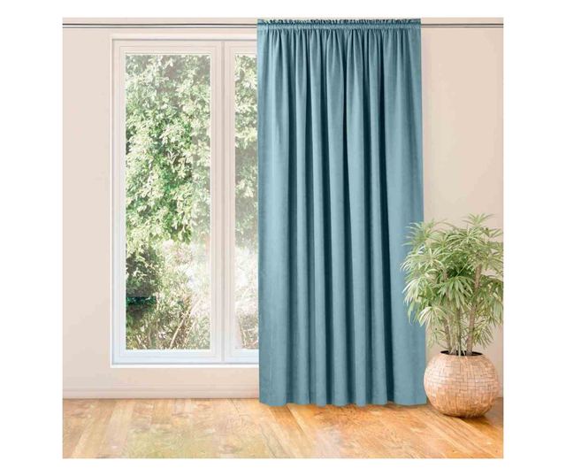 Klasszikus stílusú függöny 5 cm-es redővel, Milana, 210 g/nm, Homede, 220x270 cm, Kék