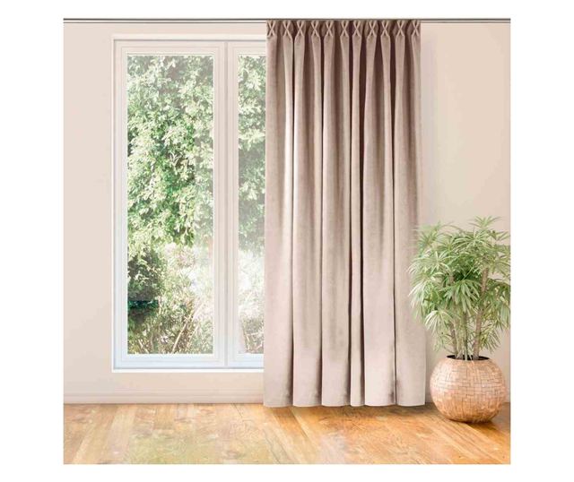 Класическа драперия с 7.5 см лента за плисета, Milana, 210 g/sqm, Homede, 420x245 см, Powder Pink Milana 420x245 см