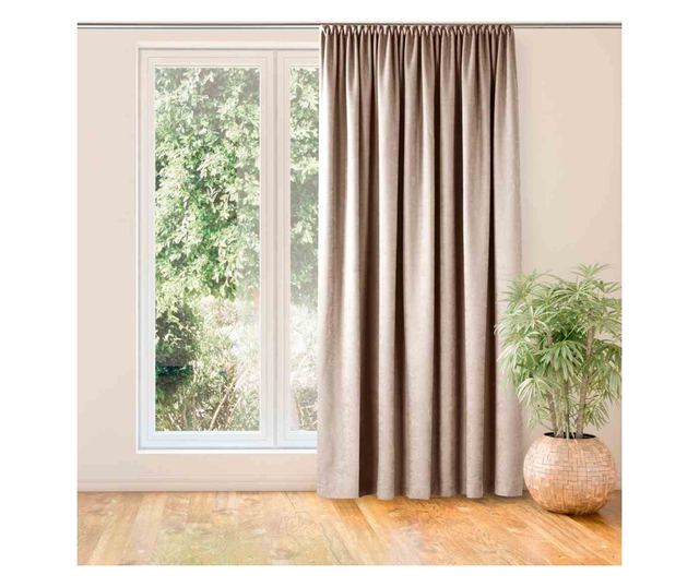 Klasszikus stílusú függöny 10 cm-es méhsejt típusú redővel, Milana, 210 g/nm, Homede, 560x245 cm, púderrózsaszín Milana 560x245