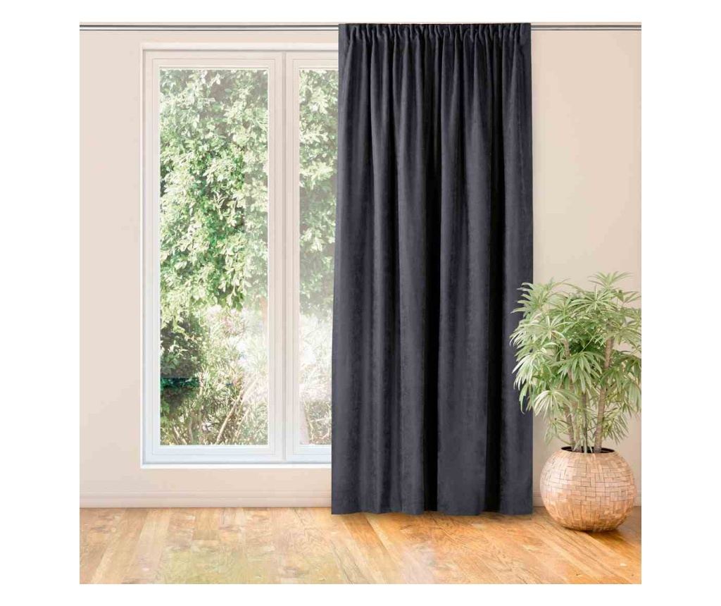 Klasszikus stílusú függöny 7,5 cm-es méhsejt szalaggal, Milana, 210 g/m², Homede, 560x225 cm, Sötétszürke Milana 560x225 cm - 2