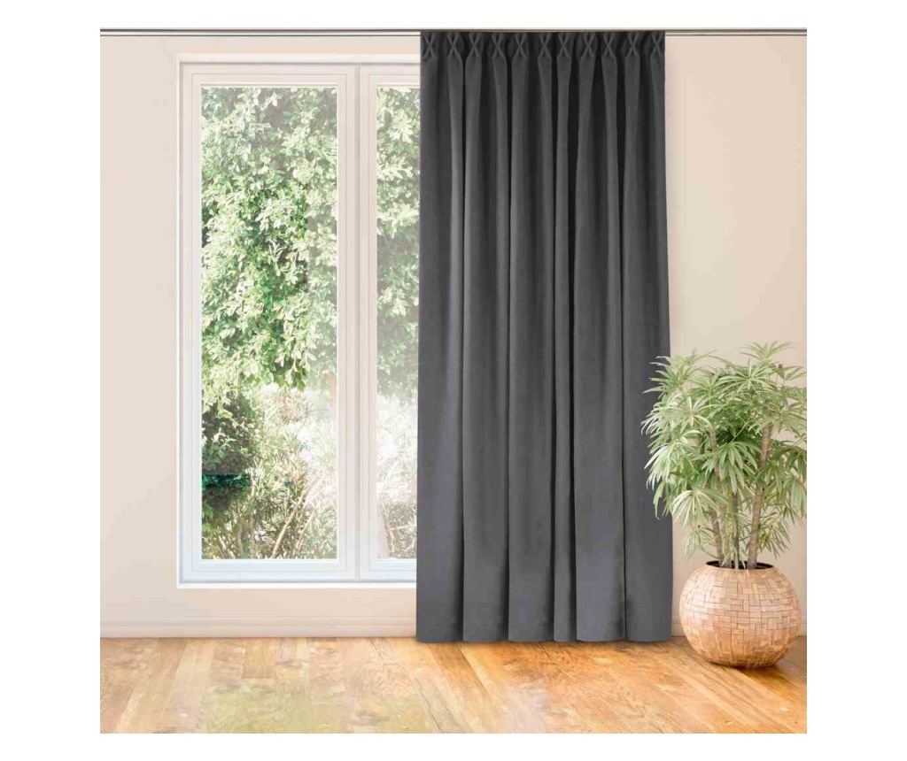 Klasszikus stílusú függöny 9,5 cm-es ráncolószalaggal, Milana, 210 g/nm, Homede, 420x175 cm, Sötétszürke Milana 420x175 cm - 2