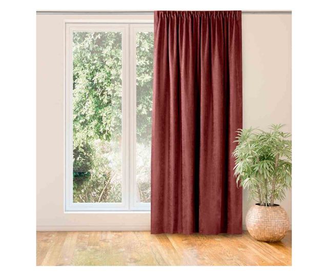 Klasszikus stílusú függöny méhsejt mintás 5 cm-es redővel, Milana, 210 g/nm, Homede, 220x300 cm, Coral Milana 220x300 cm