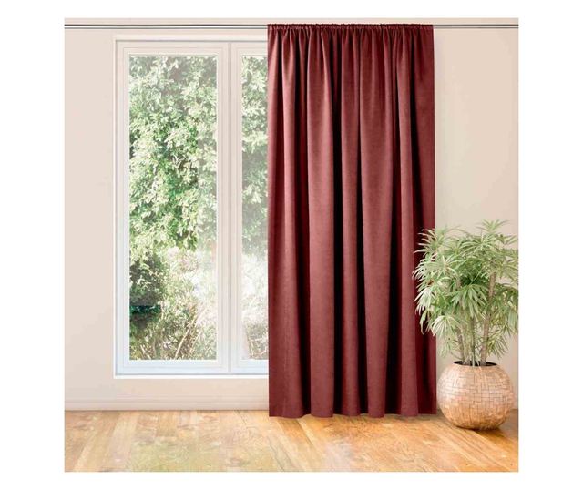 Klasszikus stílusú függöny 5 cm-es redővel, Milana, 210 g/nm, Homede, 220x270 cm, Coral Milana 220x270 cm