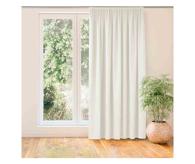 Klasszikus stílusú függöny, 10 cm-es méhsejtes rátéttel, Milana, 210 g/nm, Homede, 420x245 cm, Milana krém 420x245 cm
