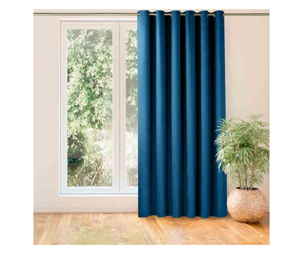 Draperie stil clasic cu inele aurii , Milana, 210 g/mp, Homede, 560x225 cm, Albastru Milana 560x225 cm - 2