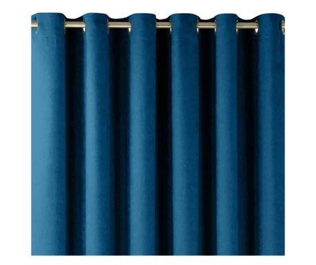 Draperie stil clasic cu inele aurii , Milana, 210 g/mp, Homede, 560x225 cm, Albastru Milana 560x225 cm