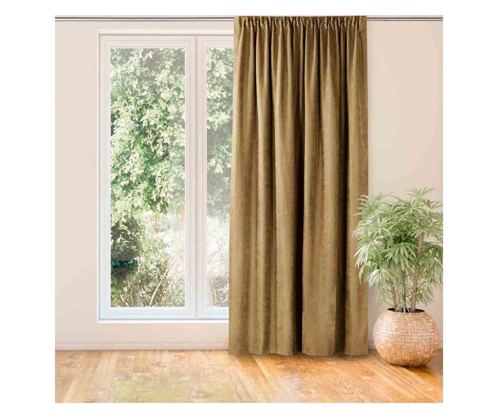 Draperie stil clasic cu rejansa tip fagure 5 cm, Milana, 210 g/mp, Homede, 140x245 cm, Maro deschis Milana 140x245  cm - 2