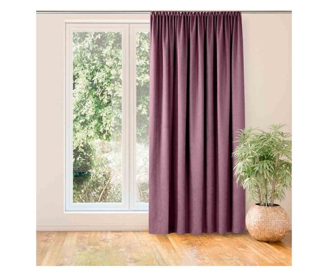 Класическа завеса със 7,5 см лента тип пчелна пита, Milana, 210 g/sqm, Homede, 140x245 см, розова Milana 140x245 см