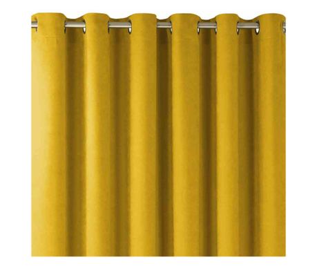 Draperie stil clasic cu inele aurii, Milana, 210 g/mp, Homede, 280x300 cm, Galben Milana 280x300  cm
