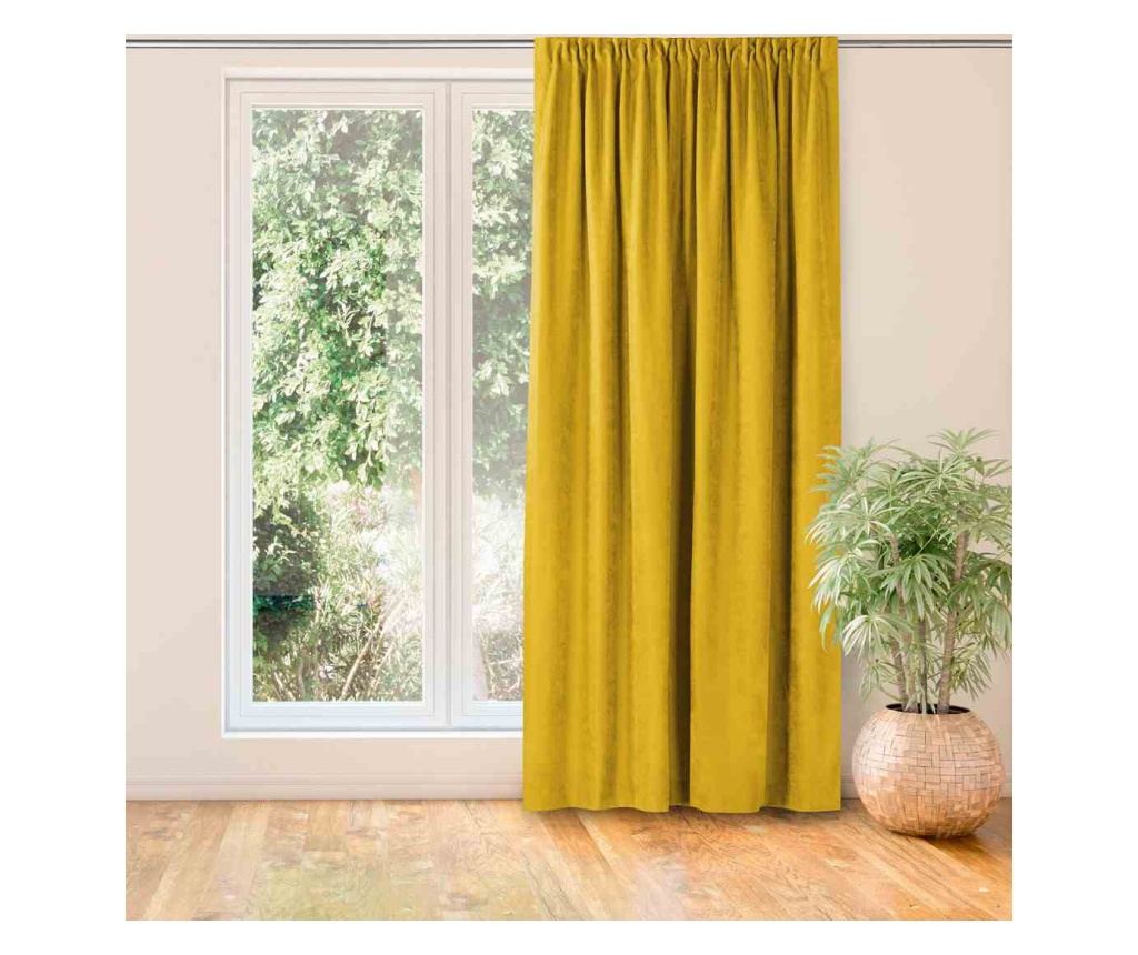Draperie stil clasic cu rejansa tip fagure 7.5 cm, Milana, 210 g/mp, Homede, 280x270 cm, Galben Milana 280x270  cm - 2