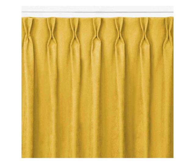 Класическа завеса с плисе лента 9.5 см, Milana, 210 гр/кв.м, Homede, 280x175 см, жълта Milana 280x175 см