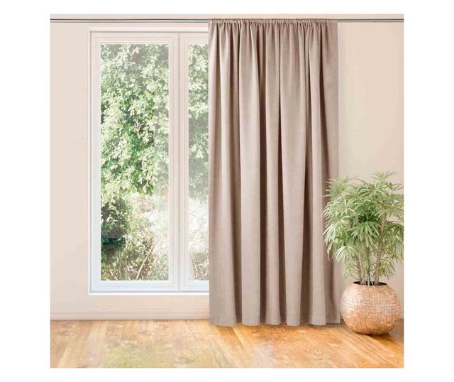 Klasszikus stílusú függöny 5 cm-es redővel, Milana, 210 g/nm, Homede, 220x270 cm, Púderes rózsaszín Milana 220x270 cm