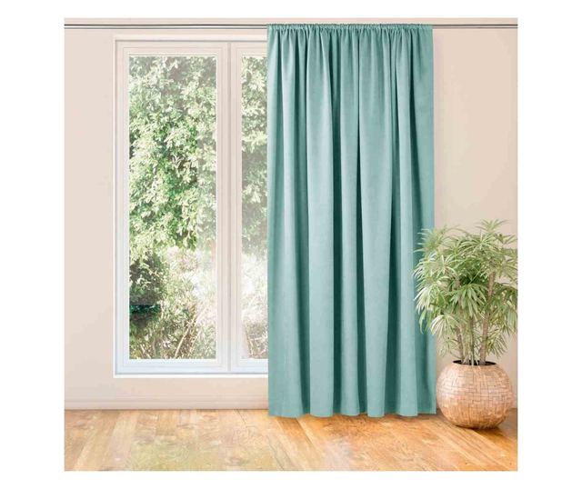 Klasszikus stílusú függöny 5 cm-es redővel, Milana, 210 g/nm, Homede, 220x270 cm, Türkiz Milana 220x270 cm